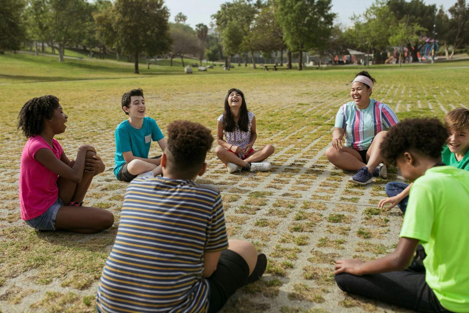 Children participating in a neighborhood community activity in Dallas-Fort Worth.